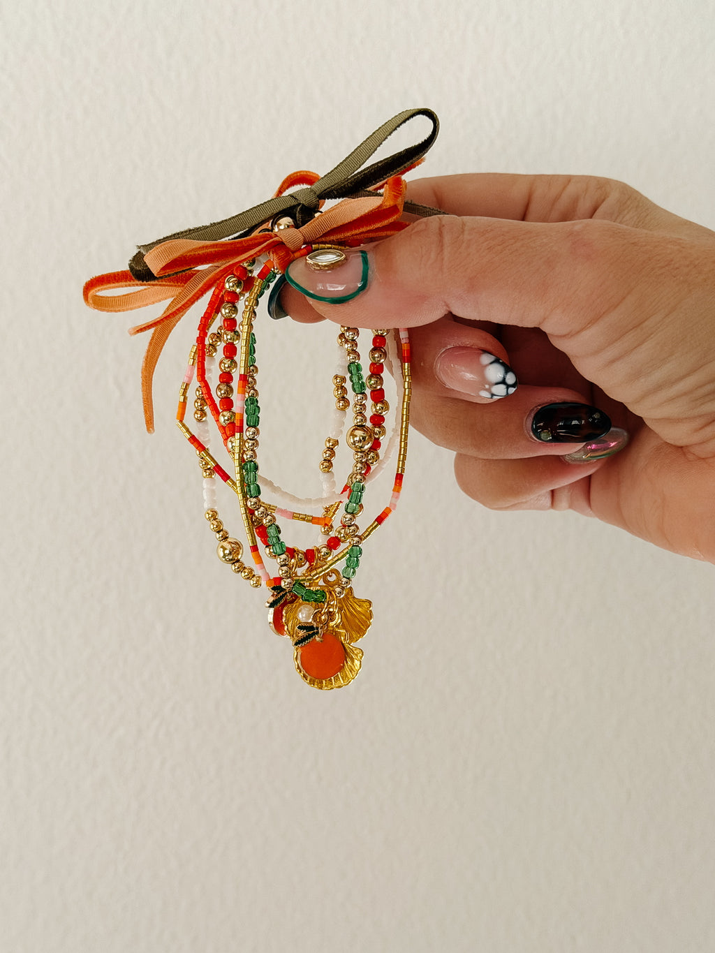Beaded Cutie Crew Charm Bracelets - Set of 2