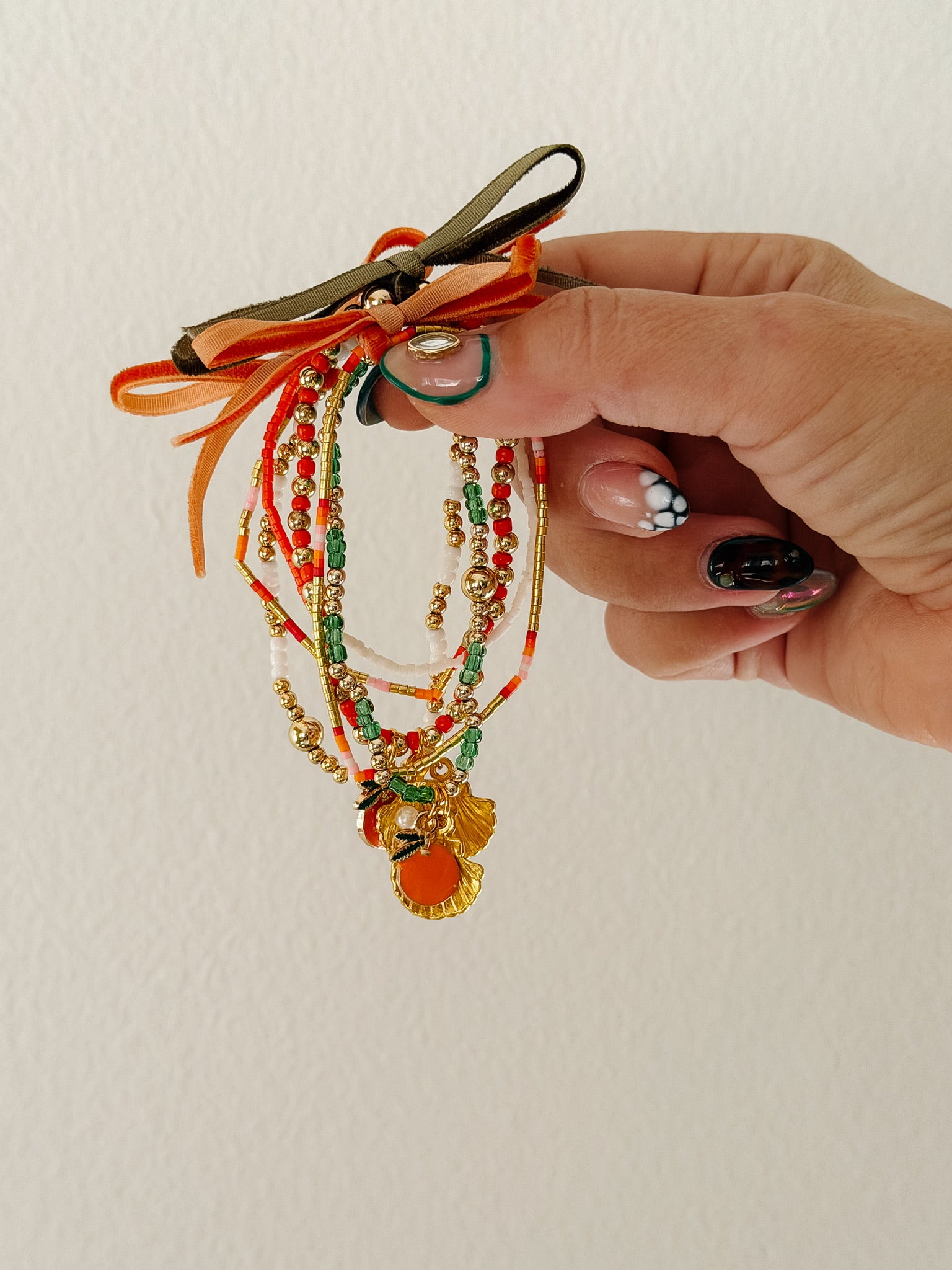 Beaded Cutie Crew Charm Bracelets - Set of 2