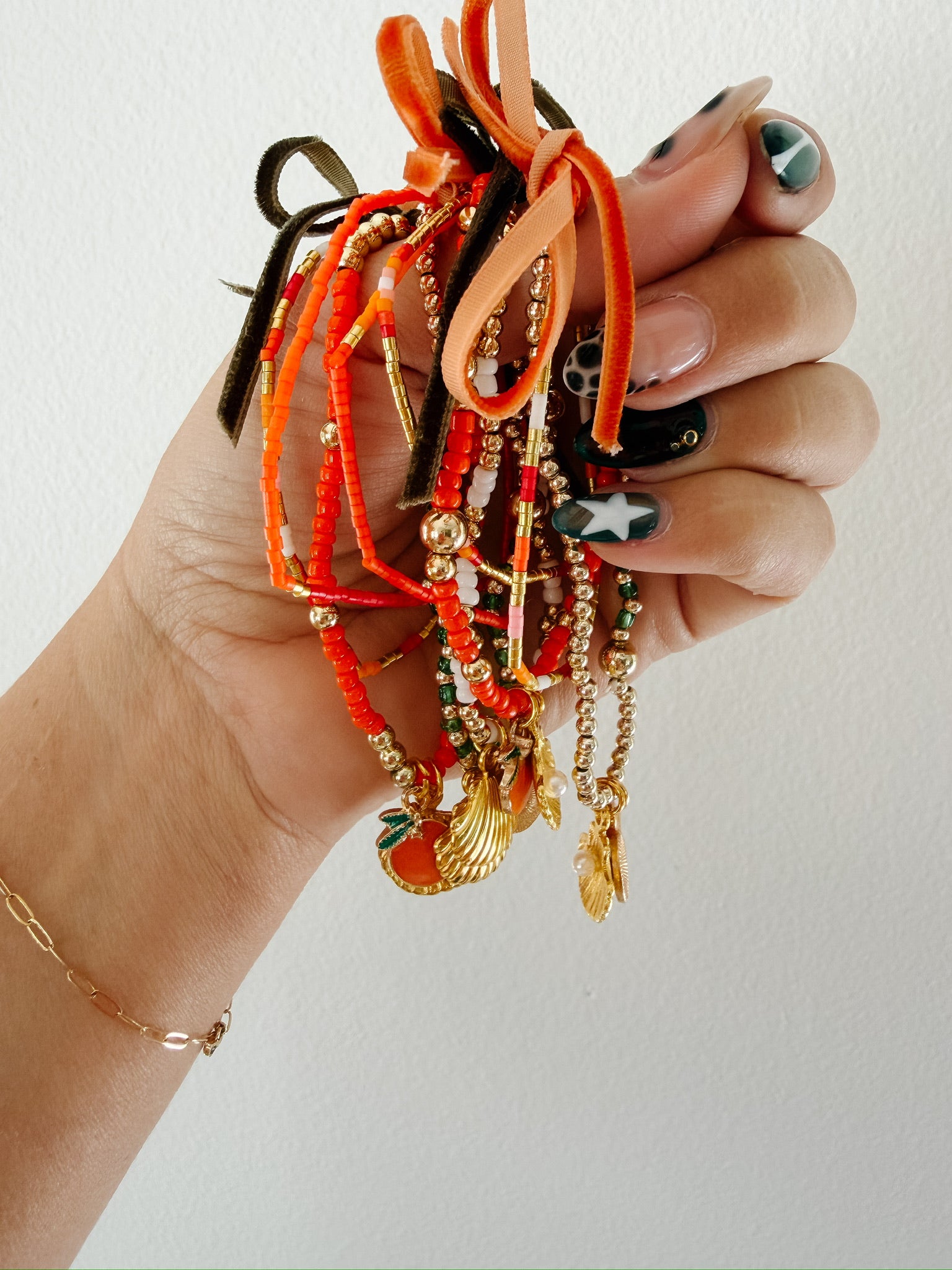 Beaded Cutie Crew Charm Bracelets - Set of 2