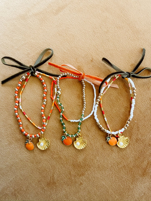 Beaded Cutie Crew Charm Bracelets - Set of 2